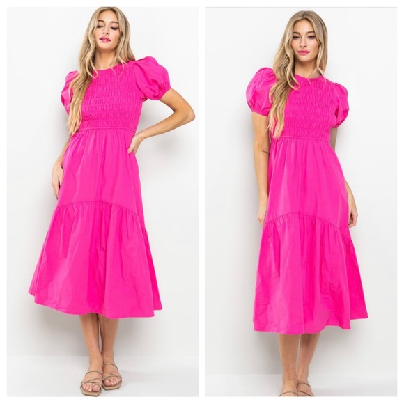 ShopEvelynne Dresses & Skirts - 36 Boho Smocking Detail Tiered Maxi Dress
